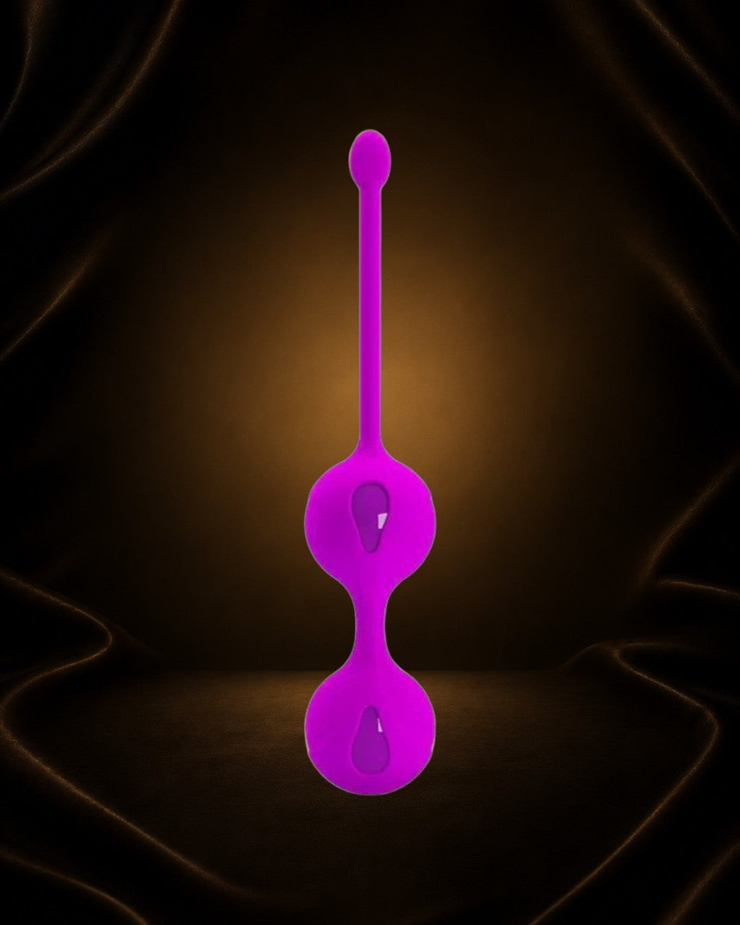 Bolas Kegel Doble Intensidad Éxtasis Boutique en silicona morada, con diseño ergonómico para fortalecer el suelo pélvico.