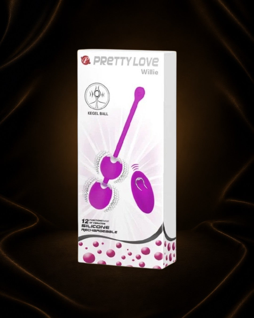 Bolas Kegel moradas de silicona recargables de Éxtasis Boutique con control remoto para suelo pélvico.