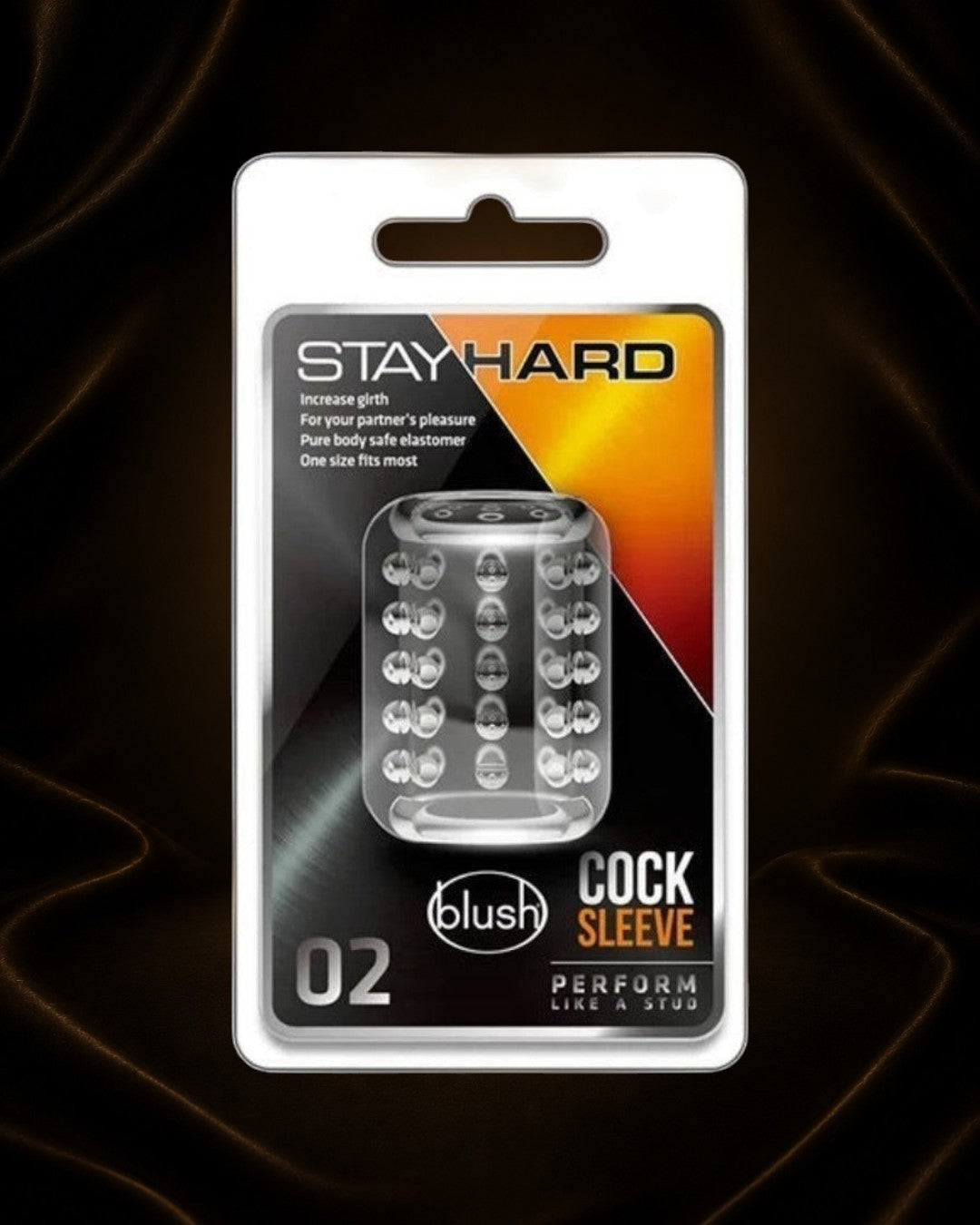 Funda texturizada de silicona para pene de Éxtasis Boutique con múltiples protuberancias para mayor placer.