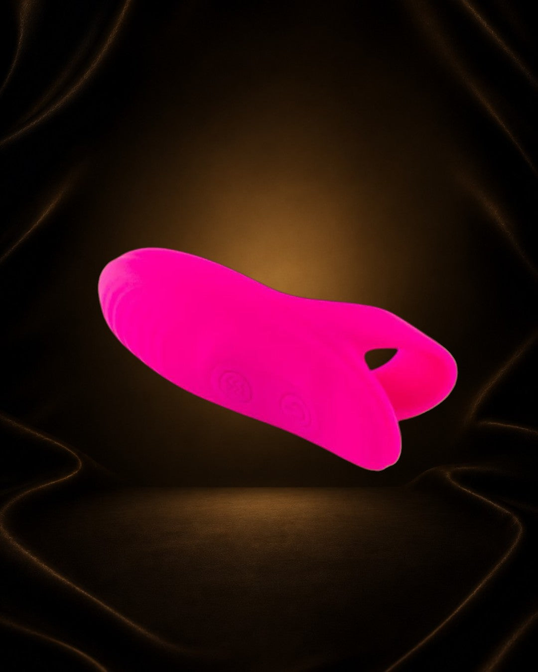 Éxtasis Boutique Dory vibrador de dedo rosa de silicona con 9 modos de vibración y diseño ergonómico.