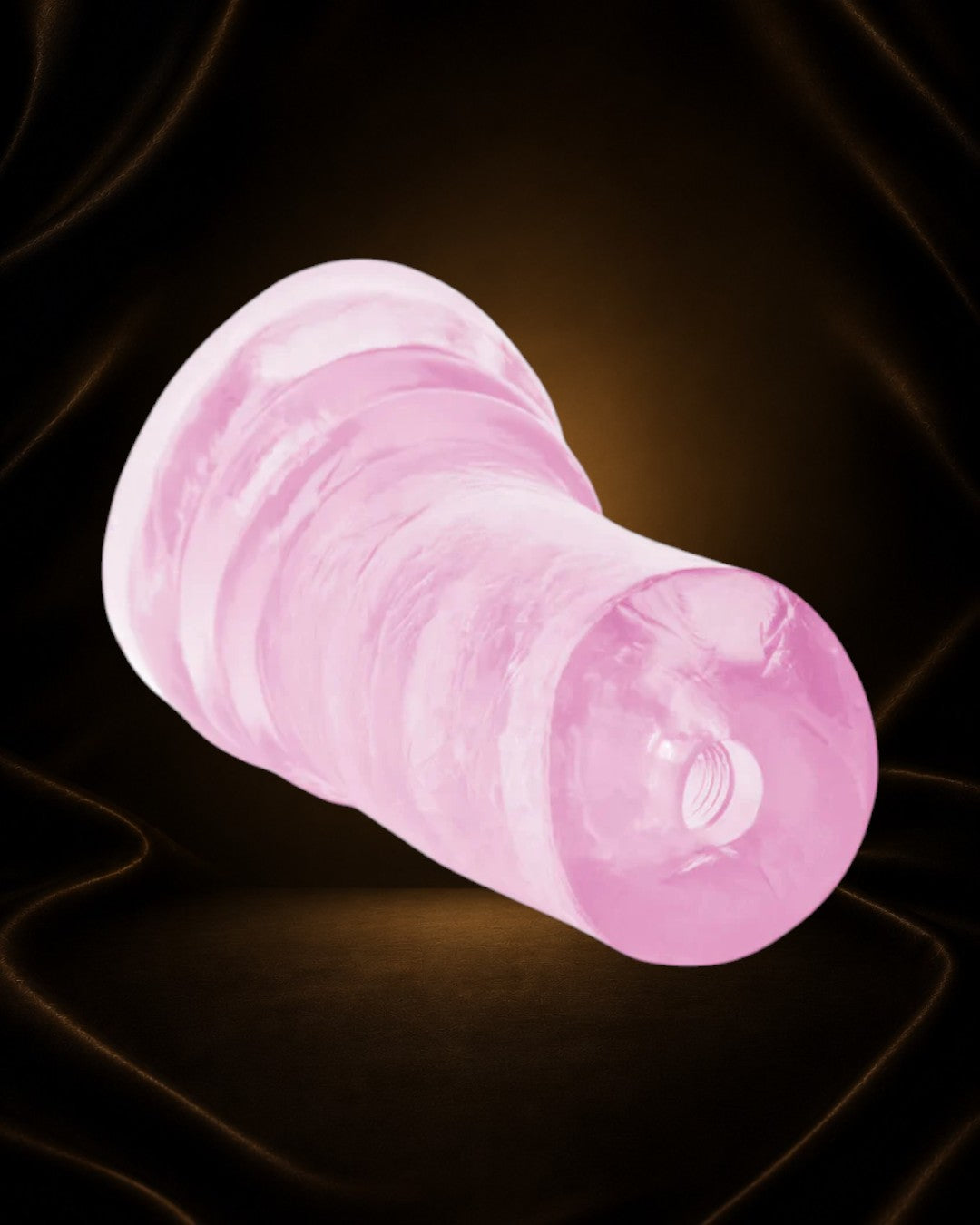 Éxtasis Boutique Estimulador Super Head Honcho rosa de silicona con textura interna y 10 funciones de vibración.