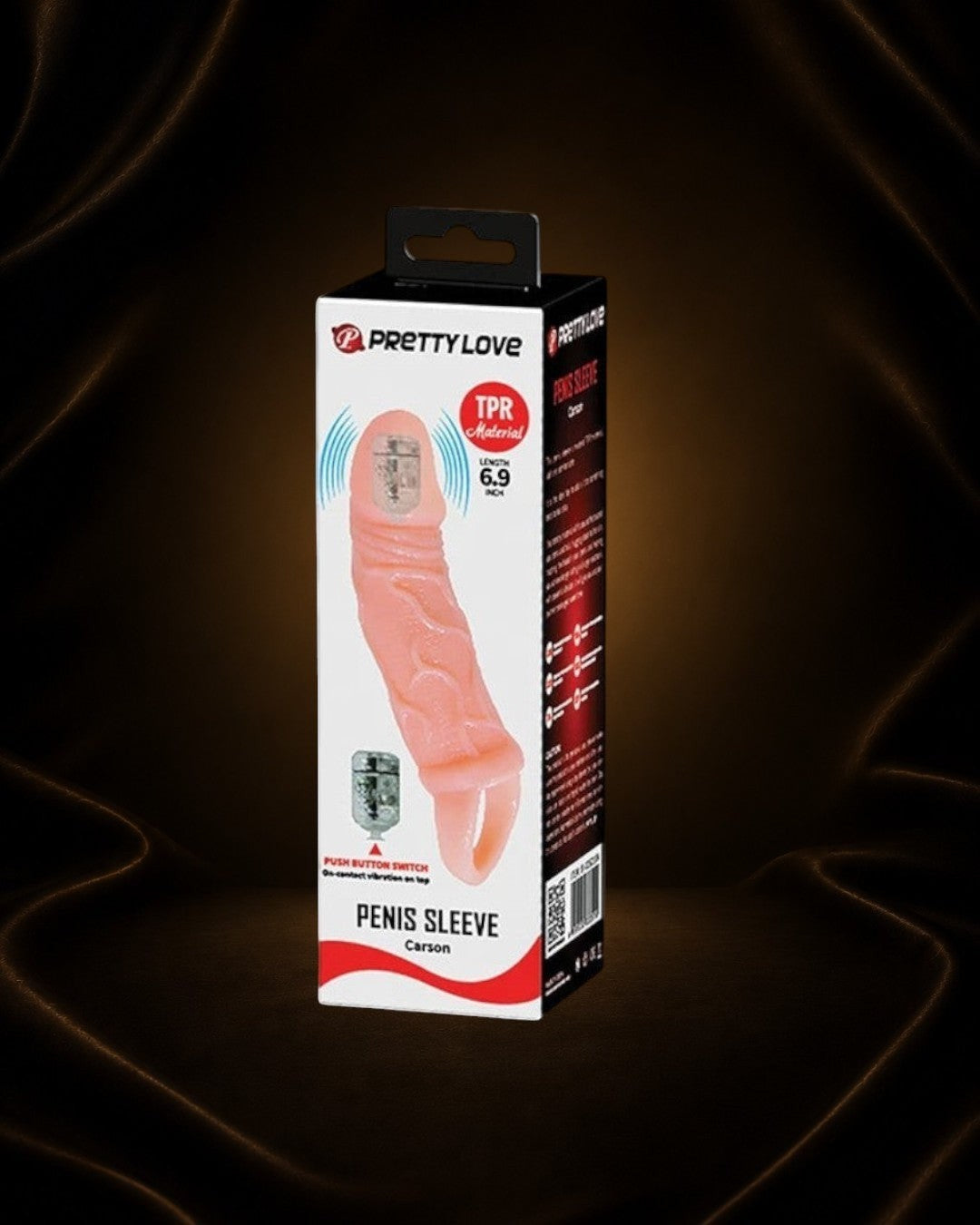 Éxtasis Boutique Extensor Carson de TPR rosa con textura realista y bala vibradora para potenciar el placer en pareja.