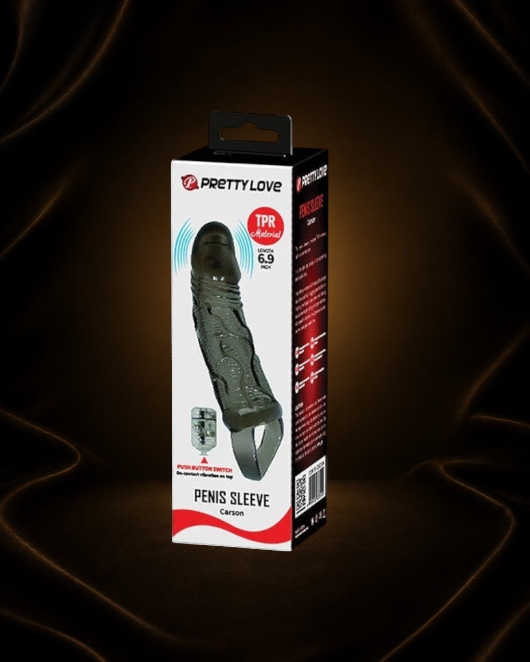 Éxtasis Boutique Extensor Carson de TPR negro con textura realista y bala vibradora para potenciar el placer en pareja.