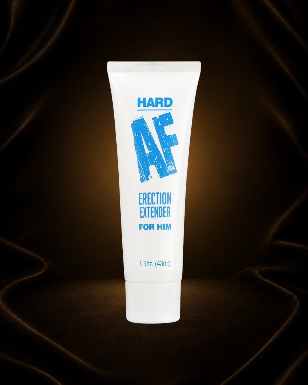 Éxtasis Boutique Hard AF Erección Extender para hombre, crema para erecciones duraderas. Tubo blanco de 1.5 oz.