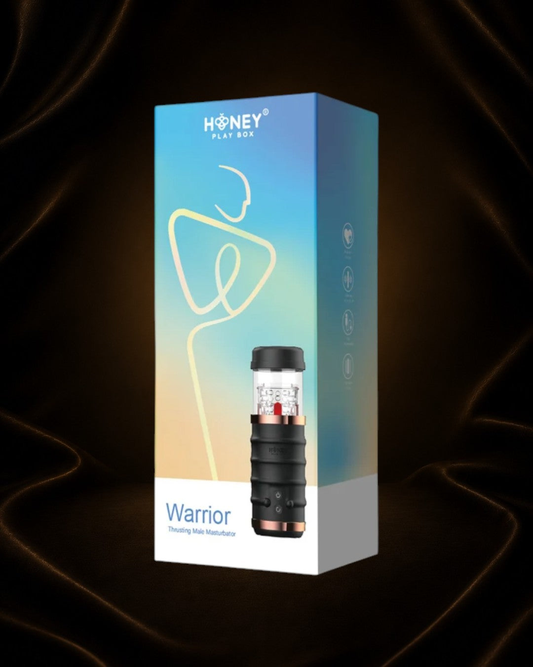 Éxtasis Boutique Masturbador Warrior con rotación 360º, texturas 3D y múltiples modos de vibración y velocidad.