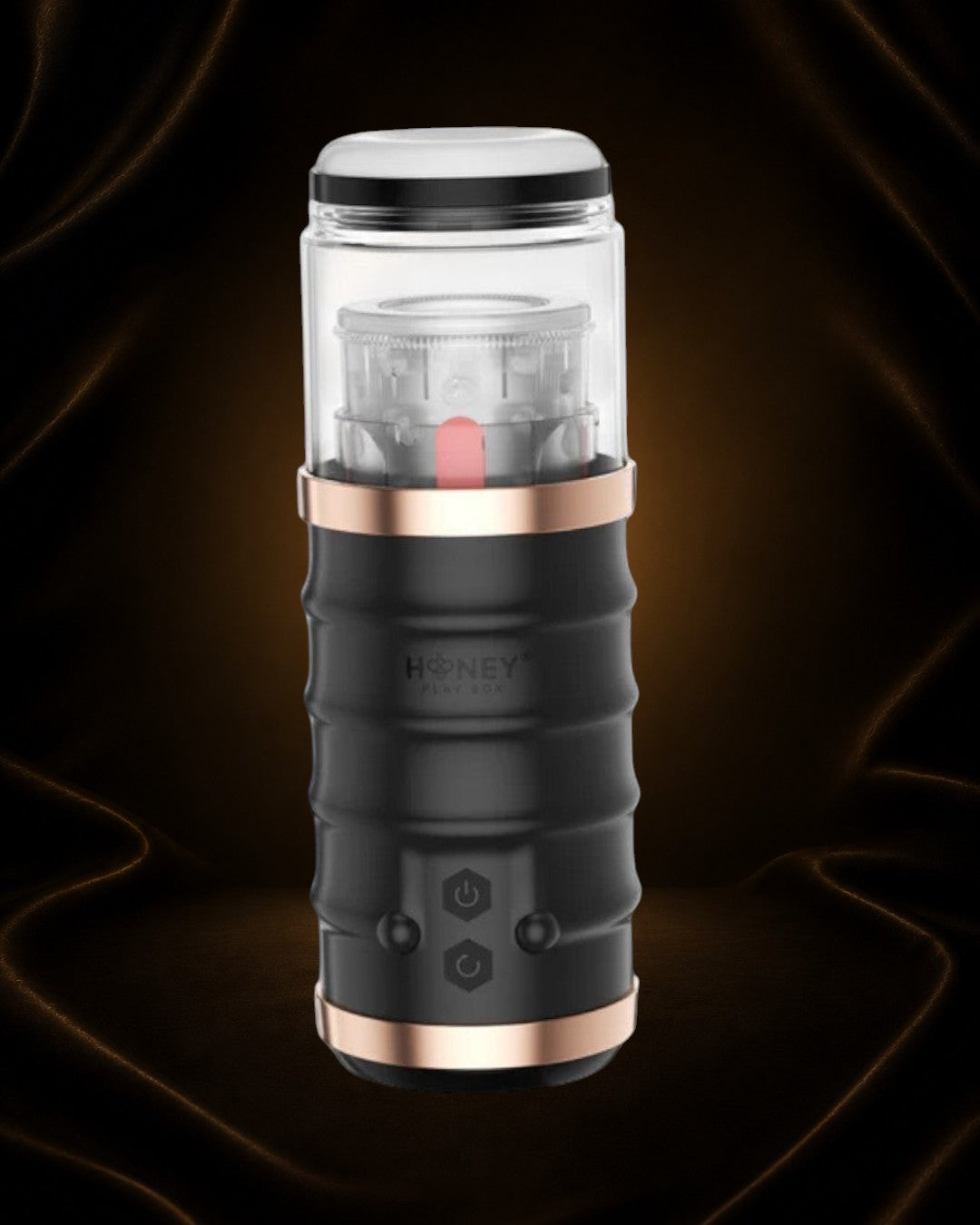 Éxtasis Boutique Masturbador Warrior automático con rotación 360º, manga texturizada y múltiples modos de vibración.