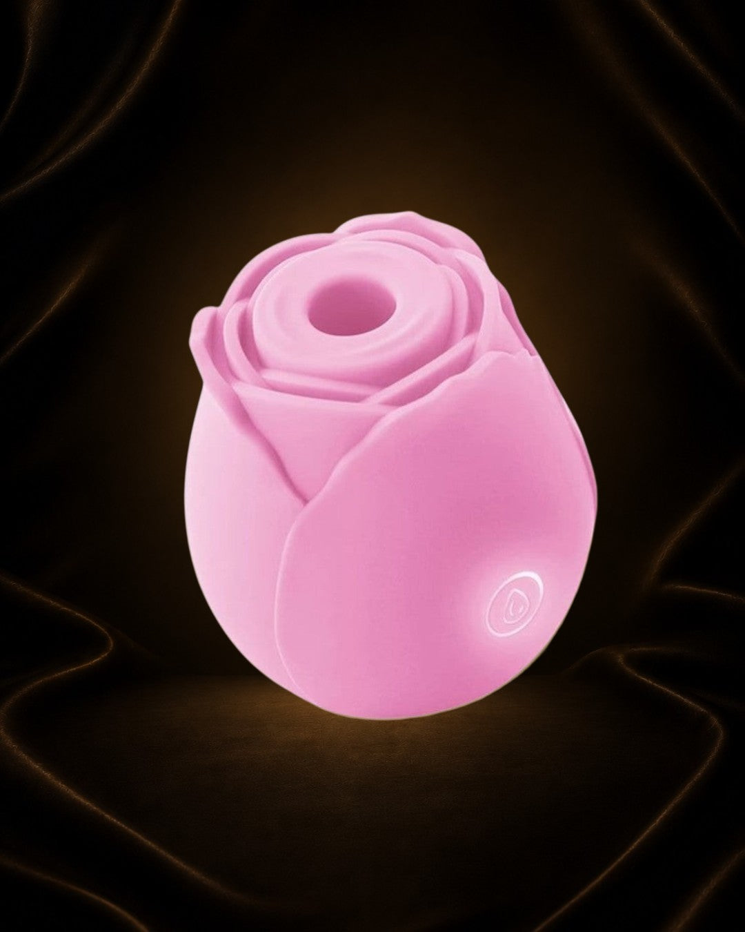 Succionador rosa recargable Éxtasis Boutique con tecnología de aire pulsante y diseño de flor.