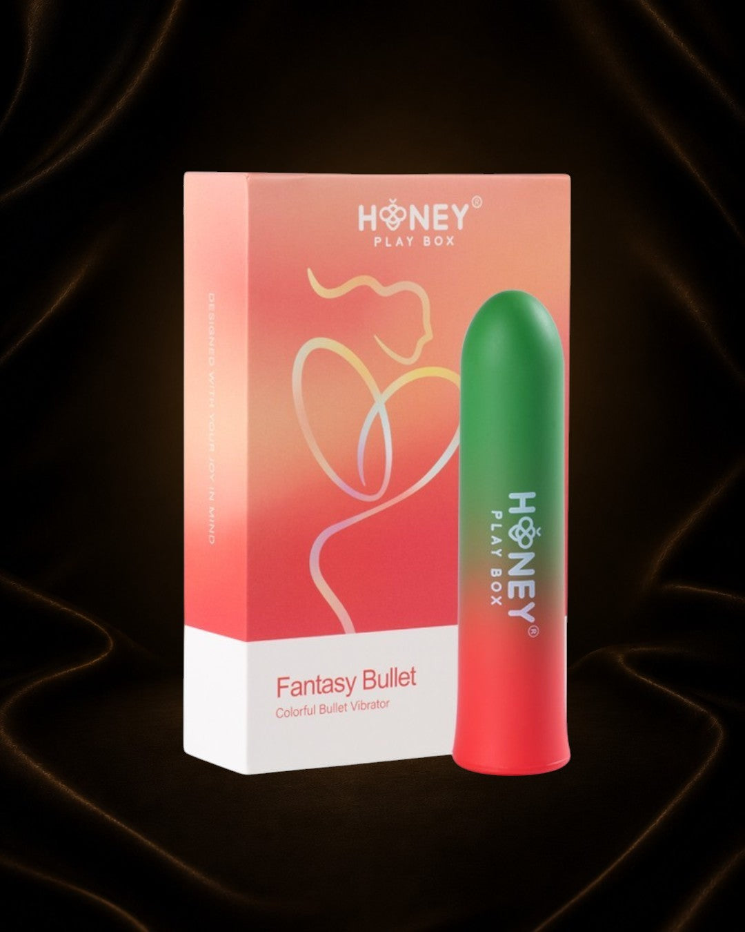 Vibrador Fantasy Bullet de Éxtasis Boutique en degradado rojo y verde, compacto y discreto para nuevas sensaciones.