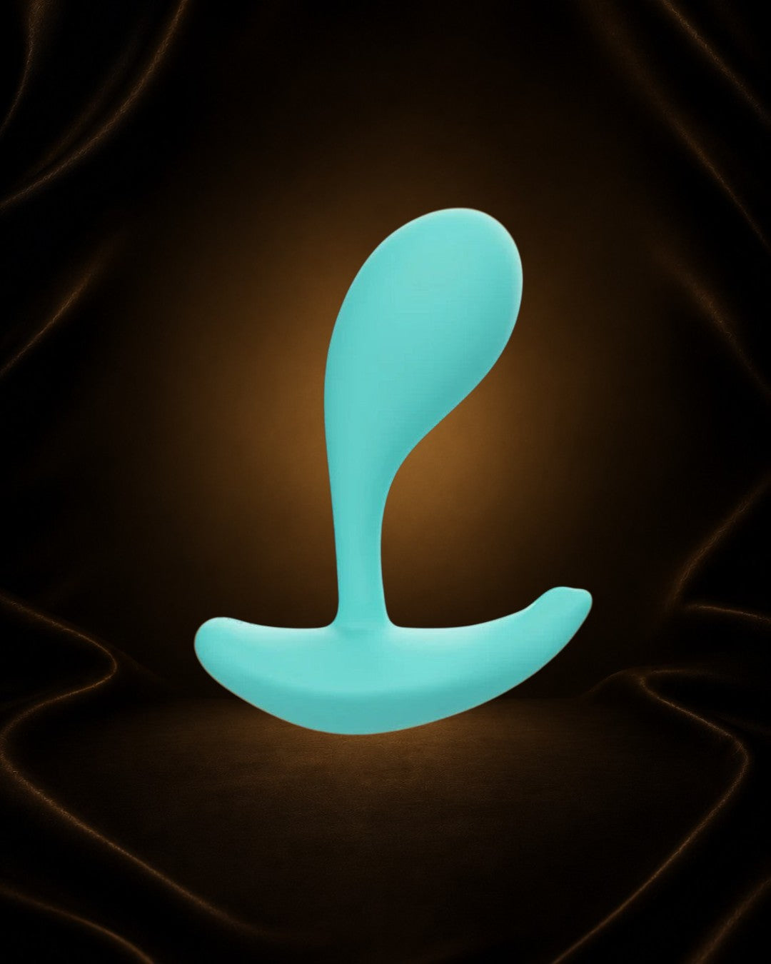 Vibrador Oly 2 de Éxtasis Boutique en color turquesa, con doble extremo y sensor de presión, apto para uso interno y externo.