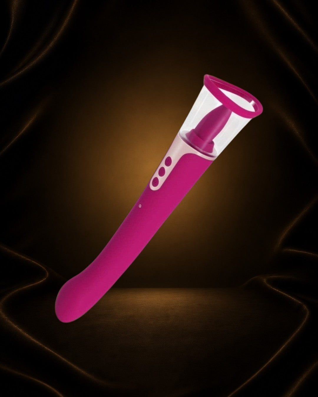 Vibrador Éxtasis Boutique de color fucsia con succión y estimulación del clítoris y punto G.